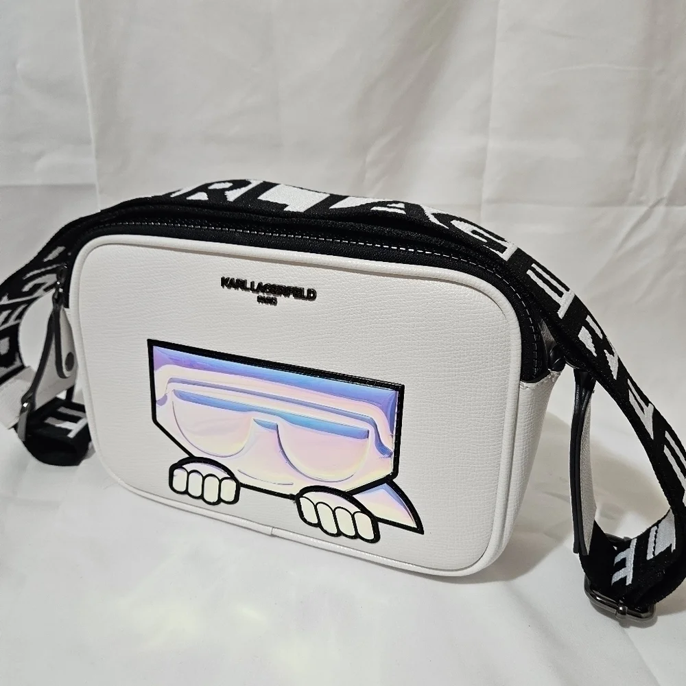 NWT Karl Lagerfeld Paris Maybelle Cross Body Purse White - Picture 3 of 11